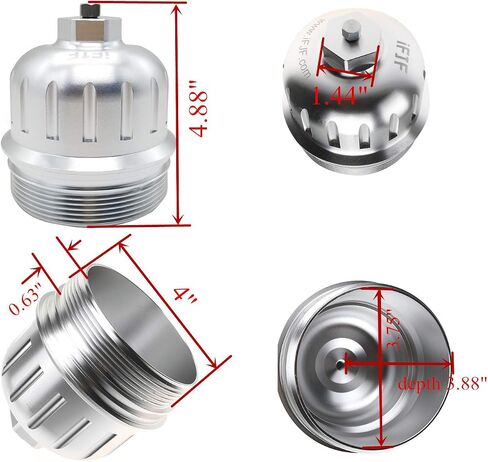 iFJF TP1015 Fuel Filter and 134001 Housing Cap Replacement for Duramax 6.6L 2017-2024 Chevy Silverado/GMC Sierra 2500HD 3500HD L5P Diesel Engine(Silver Cap) in Saudi Arabia