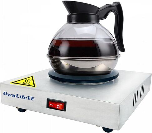 Commercial Double Coffee Carafe Warmer, Stainless Steel, 2 Burners Decanter Warmer Plate,Suitable for Café, Break Room, Buffet, Event and Commercial Use in Kuwait