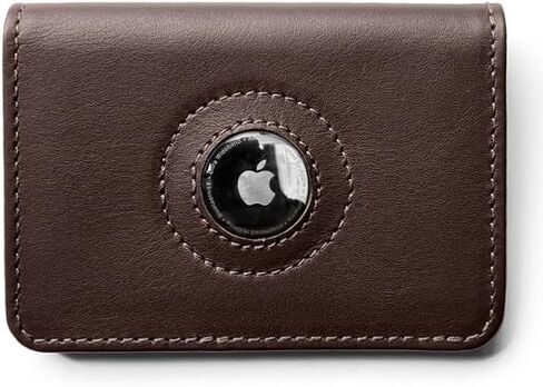 Leather Wallet for Apple AirTag NW041I – Slim Front Pocket Bifold – Handmade in Brazil – Full-Grain Leather – Holds Cards & Cash – Gift for Men – Minimalist Travel Wallet - Black in Saudi Arabia