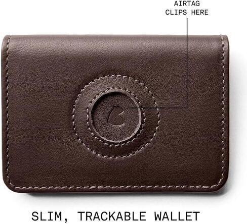 Leather Wallet for Apple AirTag NW041I – Slim Front Pocket Bifold – Handmade in Brazil – Full-Grain Leather – Holds Cards & Cash – Gift for Men – Minimalist Travel Wallet - Black in Saudi Arabia