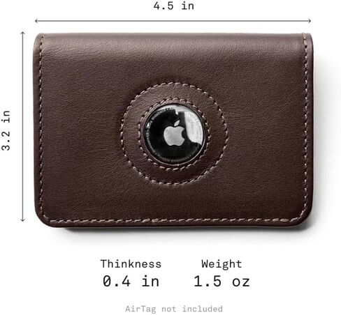 Leather Wallet for Apple AirTag NW041I – Slim Front Pocket Bifold – Handmade in Brazil – Full-Grain Leather – Holds Cards & Cash – Gift for Men – Minimalist Travel Wallet - Black in Saudi Arabia