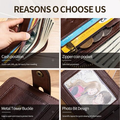 Steel Lion Genuine Cowhide Leather Wallet for Men - Durable RFID Blocking Bifold Design with Card Slots (coffee) in Saudi Arabia