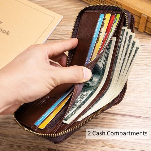 Steel Lion Genuine Cowhide Leather Wallet for Men - Durable RFID Blocking Bifold Design with Card Slots (coffee) in Saudi Arabia