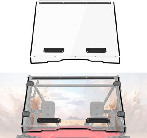 Front Full Windshield for Honda Pioneer 520 500, Dustproof Scratch Resistant Adjustable Vents Clear PC Windscreen for Pioneer 520 2021-2023 2025/ Pioneer 500 2015-2023 Accessories in Saudi Arabia