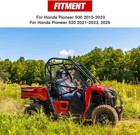 Front Full Windshield for Honda Pioneer 520 500, Dustproof Scratch Resistant Adjustable Vents Clear PC Windscreen for Pioneer 520 2021-2023 2025/ Pioneer 500 2015-2023 Accessories in Saudi Arabia