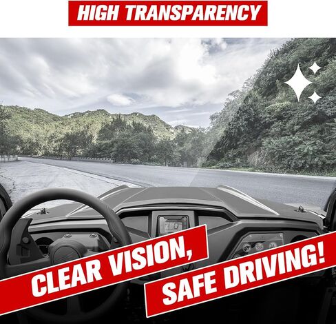 Front Full Windshield for Honda Pioneer 520 500, Dustproof Scratch Resistant Adjustable Vents Clear PC Windscreen for Pioneer 520 2021-2023 2025/ Pioneer 500 2015-2023 Accessories in Saudi Arabia