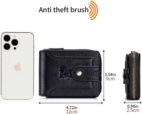Steel Lion Genuine Cowhide Leather Wallet for Men - Durable RFID Blocking Bifold Design with Card Slots (coffee) in Saudi Arabia