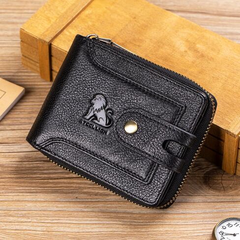 Steel Lion Genuine Cowhide Leather Wallet for Men - Durable RFID Blocking Bifold Design with Card Slots (coffee) in Saudi Arabia