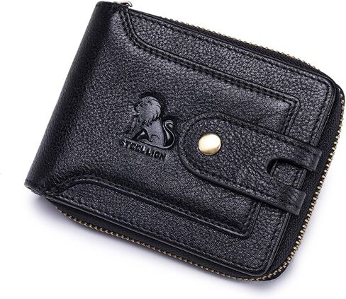 Steel Lion Genuine Cowhide Leather Wallet for Men - Durable RFID Blocking Bifold Design with Card Slots (coffee) in Saudi Arabia