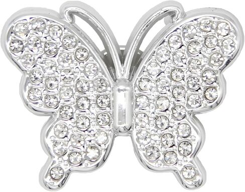 Bling Shoe Charms Set for Women, 14 Pieces with 2 Chains, Rhinestone Butterfly and Flower Decorations for Party Favors in Saudi Arabia