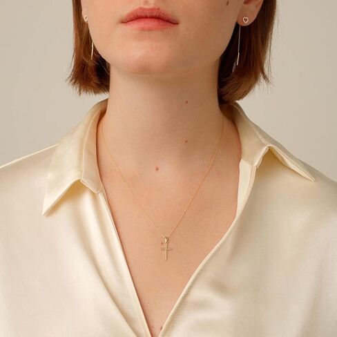 جيلين قلادة صليب من الذهب الصلب عيار 14 قيراط للنساء in Kuwait