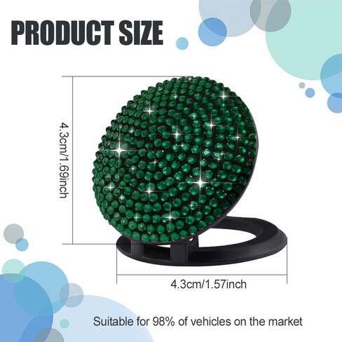 Bling Car Engine Start Button Cover, Car Start Protective Cover, Anti Scratch Ignition Button Protective Cap, Diamond Push Start Button Sticker Car Accessories for Women Girls (Green) in Kuwait