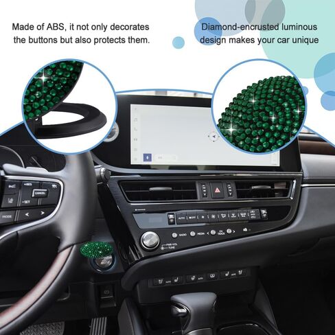 Bling Car Engine Start Button Cover, Car Start Protective Cover, Anti Scratch Ignition Button Protective Cap, Diamond Push Start Button Sticker Car Accessories for Women Girls (Green) in Kuwait