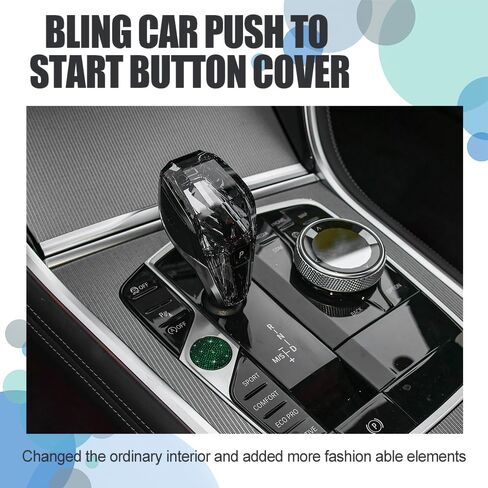 Bling Car Engine Start Button Cover, Car Start Protective Cover, Anti Scratch Ignition Button Protective Cap, Diamond Push Start Button Sticker Car Accessories for Women Girls (Green) in Kuwait