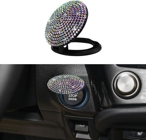 Bling Car Engine Start Button Cover, Car Start Protective Cover, Anti Scratch Ignition Button Protective Cap, Diamond Push Start Button Sticker Car Accessories for Women Girls (Green) in Kuwait