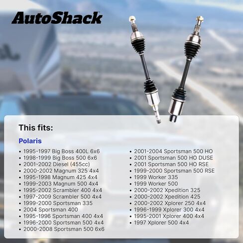 Autoshack الأمامي الأمامي أو اليسار CV Axle Rovebly Placbly for Polaris 2000-2002 Magnum 325 4x4 1999 Worker 500 Driver أو Passenger Side Adskpol8008 in Kuwait