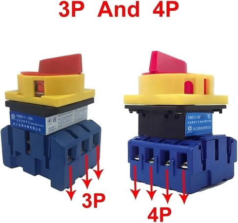 YMD11 Series Isolator Switch Off-ON 25A 32A 3/4P Rotary Changeover Cam Main Interruptor Disconnect Safty Control Circuit LW30(B Type,32A_4P) in Saudi Arabia