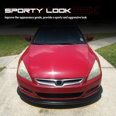 Front Bumper Lip Chin Spoiler, Compatible with 2006-2007 Honda Accord Coupe, MDA Style PU Front Lower Splitter Protector, Unpainted Black, 1PC in Saudi Arabia