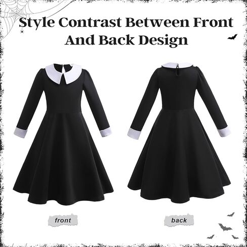 Halloween Cosplay Costume Girls Dress Kid Teen Black Outfit With Wig Bag Earrings Socks in Kuwait