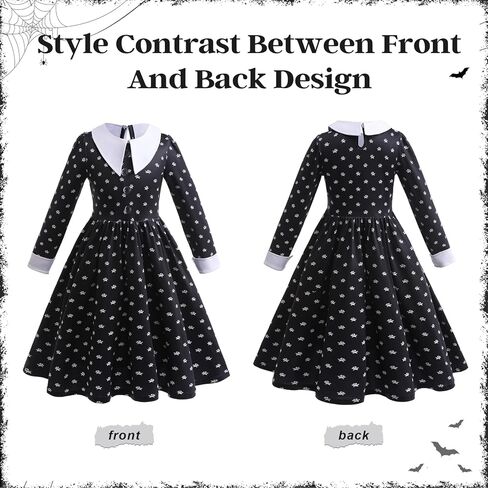 Halloween Cosplay Costume Girls Dress Kid Teen Black Outfit With Wig Bag Earrings Socks in Kuwait