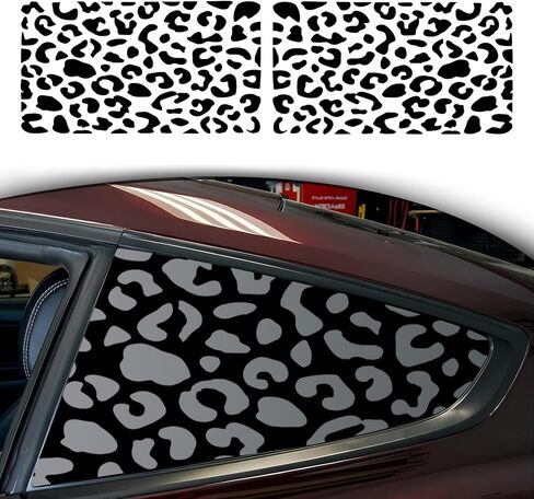 Rear Quarter Window Leopard Cheetah Decal for Car SUV Trucks, Universal Matte Back Leopard Cheetah Side Window Vinyl Sticker, Free Installation Tools (A Pair) in Saudi Arabia