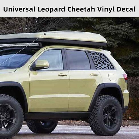 Rear Quarter Window Leopard Cheetah Decal for Car SUV Trucks, Universal Matte Back Leopard Cheetah Side Window Vinyl Sticker, Free Installation Tools (A Pair) in Saudi Arabia