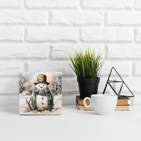 Winter Snowman Wooden Sign, Winter Snowman Christmas Wooden Signs For Home Decor, Winter Snowman Desk Signs, Winter Snowman Table Decor, Winter Snowman Wooden Signs For Home Decor in Kuwait