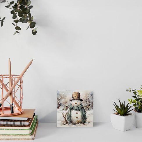 Winter Snowman Wooden Sign, Winter Snowman Christmas Wooden Signs For Home Decor, Winter Snowman Desk Signs, Winter Snowman Table Decor, Winter Snowman Wooden Signs For Home Decor in Kuwait