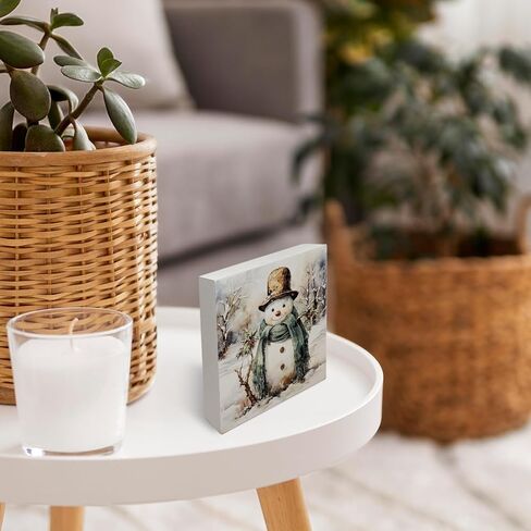 Winter Snowman Wooden Sign, Winter Snowman Christmas Wooden Signs For Home Decor, Winter Snowman Desk Signs, Winter Snowman Table Decor, Winter Snowman Wooden Signs For Home Decor in Kuwait