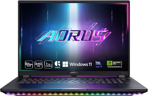 GIGABYTE - AORUS 17 (2024) Gaming Laptop - 240Hz 2560x1440 QHD - NVIDIA GeForce RTX 4070 - Intel Ultra 7 155H - 1TB SSD with 16GB DDR5 RAM - Win11 Home AD (AORUS 17 BSG-13US654SH) in Saudi Arabia