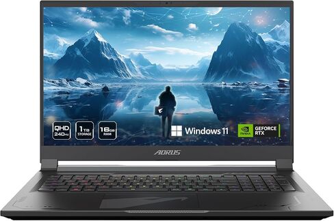 GIGABYTE - AORUS 17 (2024) كمبيوتر محمول للألعاب - 240 هرتز 2560x1440 QHD - NVIDIA GeForce RTX 4070 - Intel Ultra 7 155H - 1 تيرابايت SSD مع 16 جيجابايت DDR5 RAM - Win11 Home AD (AORUS 17 BSG-13US654SH) in Saudi Arabia