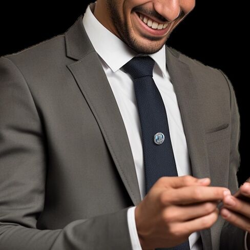 ربطات عنق للرجال من الفضة الإسترلينية، ربطات عنق بوصلة أذن البحر، إكسسوارات مجوهرات للرجال 10.7 مم in Kuwait
