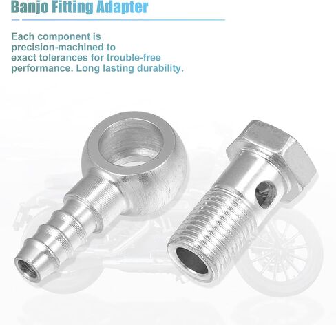 ACROPIX 14mm ID 10mm OD M14x1.5 Banjo Bolt Hose Barb Fittings Universal Banjo Fitting Fuel Line with Screw Washer for Motorcycle Silver Tone - Pack of 8 in Saudi Arabia