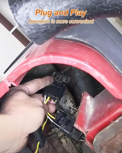 55363 4-Way Flow Trailer Harness Fit for Jeep Wrangler TJ 1998-2006 4 Prong Trailer Light Flace ، 4 Pin Trailer Towing Twing Hitch Wiring T-Connector Plug & Play in Kuwait
