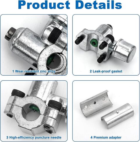 2PCS BPV-31 ثقب صمام الثقب و 2 مفتاح سداسي و 4 محول ، صمام خط الثلاجة المعدنية ل 1/4 "5/16" 3/8 "أنابيب الثلاجة القطر الخارجي استبدال TJ90BV31 AP4502525 BPV31D GPV14 in Saudi Arabia