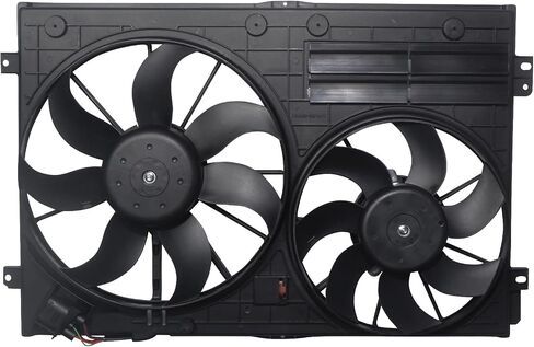 Engine Radiator Cooling Fan Assembly Compatible for 2005-2016 for Jetta, for 2006-2014 for GTI, for 2006-2010 for Passat, for 2012-2018 for Passat, Replace 1K0959455EA, 1K0959455ES Black in Saudi Arabia
