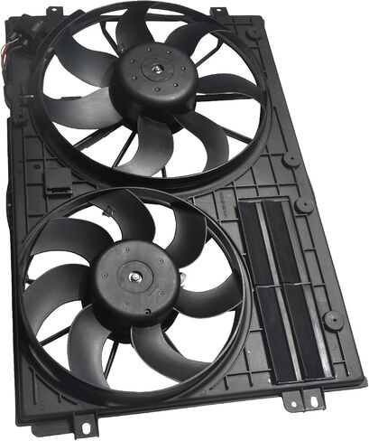 Engine Radiator Cooling Fan Assembly Compatible for 2005-2016 for Jetta, for 2006-2014 for GTI, for 2006-2010 for Passat, for 2012-2018 for Passat, Replace 1K0959455EA, 1K0959455ES Black in Saudi Arabia