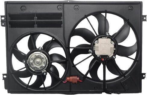 Engine Radiator Cooling Fan Assembly Compatible for 2005-2016 for Jetta, for 2006-2014 for GTI, for 2006-2010 for Passat, for 2012-2018 for Passat, Replace 1K0959455EA, 1K0959455ES Black in Saudi Arabia