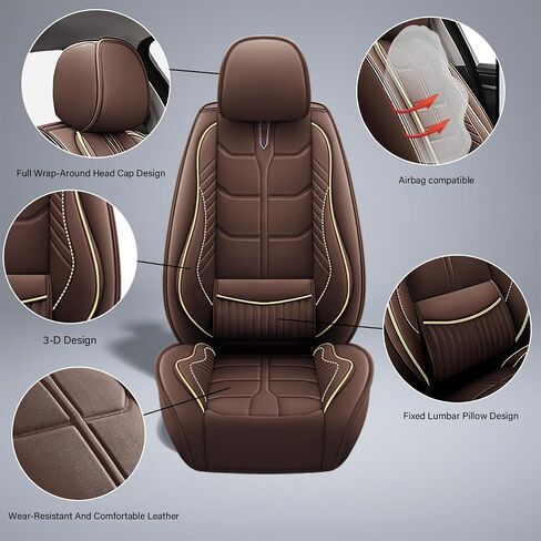 يغطي مقعد السيارة مناسبًا لصالح Ford F150 2003-2025-حماة مقاعد مقاومة للماء ، أغطية مقعد غير ملائمة للحيوانات الأليفة ، مجموعة كاملة من 5 مقاعد (Beige) in Kuwait