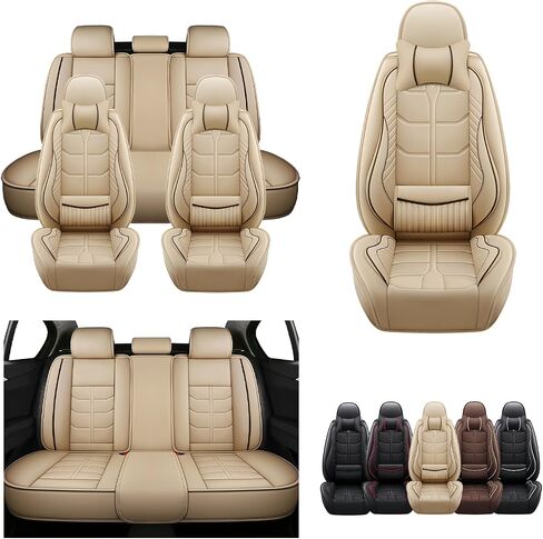 يغطي مقعد السيارة مناسبًا لصالح Ford F150 2003-2025-حماة مقاعد مقاومة للماء ، أغطية مقعد غير ملائمة للحيوانات الأليفة ، مجموعة كاملة من 5 مقاعد (Beige) in Kuwait