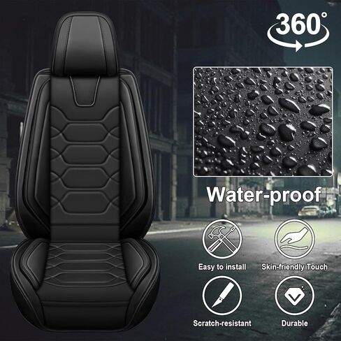 Car Seat Covers Fit for Subaru Crosstrek 2016-2024,2 Seats Comfort Non-Slip Seat Covers Airbag Compatible, Waterproof and Wear Resistant Leather Seat Covers(Standard 2 Seats, Black) in Saudi Arabia