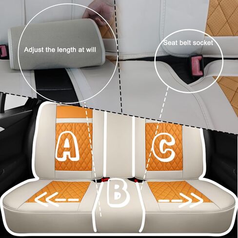 Car Seat Covers for Lexus GS350 (2006-2020),Luxurious Leather, Water-Resistant and Abrasion-Resistant,5-Seat Full Set, Seats,Protect and Upgrade Interiors,Airbag Compatible in Saudi Arabia