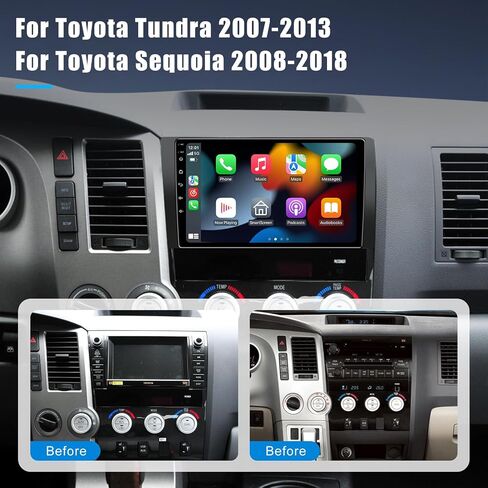 5GWiFi Upgrade Car Stereo Radio for Toyota Tundra 2007-2013 Toyota Sequoia 2008-2018 - Wireless Carplay and Android Auto GPS Navigation - 4GB+32GB 10.2 inch Touchscreen Bluetooth RDS FM SWC in Saudi Arabia