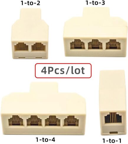 HDMIHOME 5 Way Outlet 6P4C RJ11 RJ12 Telephone Phone Modular Jack Line Splitter Adapter Beige 1-in-5-out in Saudi Arabia