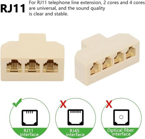 HDMIHOME 5 Way Outlet 6P4C RJ11 RJ12 Telephone Phone Modular Jack Line Splitter Adapter Beige 1-in-5-out in Saudi Arabia