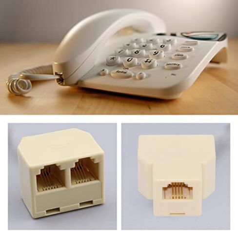 HDMIHOME 5 Way Outlet 6P4C RJ11 RJ12 Telephone Phone Modular Jack Line Splitter Adapter Beige 1-in-5-out in Saudi Arabia