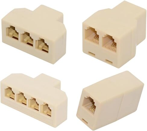 HDMIHOME 5 Way Outlet 6P4C RJ11 RJ12 Telephone Phone Modular Jack Line Splitter Adapter Beige 1-in-5-out in Saudi Arabia