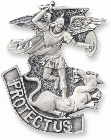 Solid St. Michael Protect Us Visor Clip in Saudi Arabia