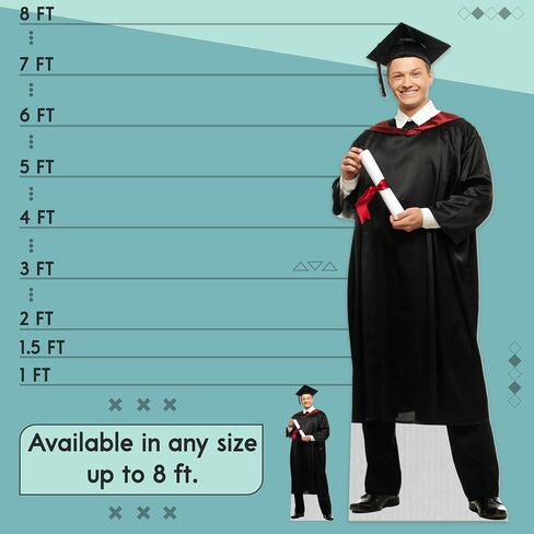 هدايا BRD مخصصة حجم الحياة من الورق المقوى - 1-8 أقدام - موقف عالي الدقة مخصصة | تحميل الصورة - ديكور مثالي للتخرج ، الزفاف ، عيد ميلاد ، الاحتفال in Kuwait