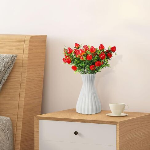 Angoily 3Pcs Artificial Red Strawberry Branches Decor, Simulated Strawberry Bouquet, Strawberries Decor for Home, Party, and Holiday Decoration-Faux Stems for Creative Floral Arrangements 10.6in/27cm in Saudi Arabia